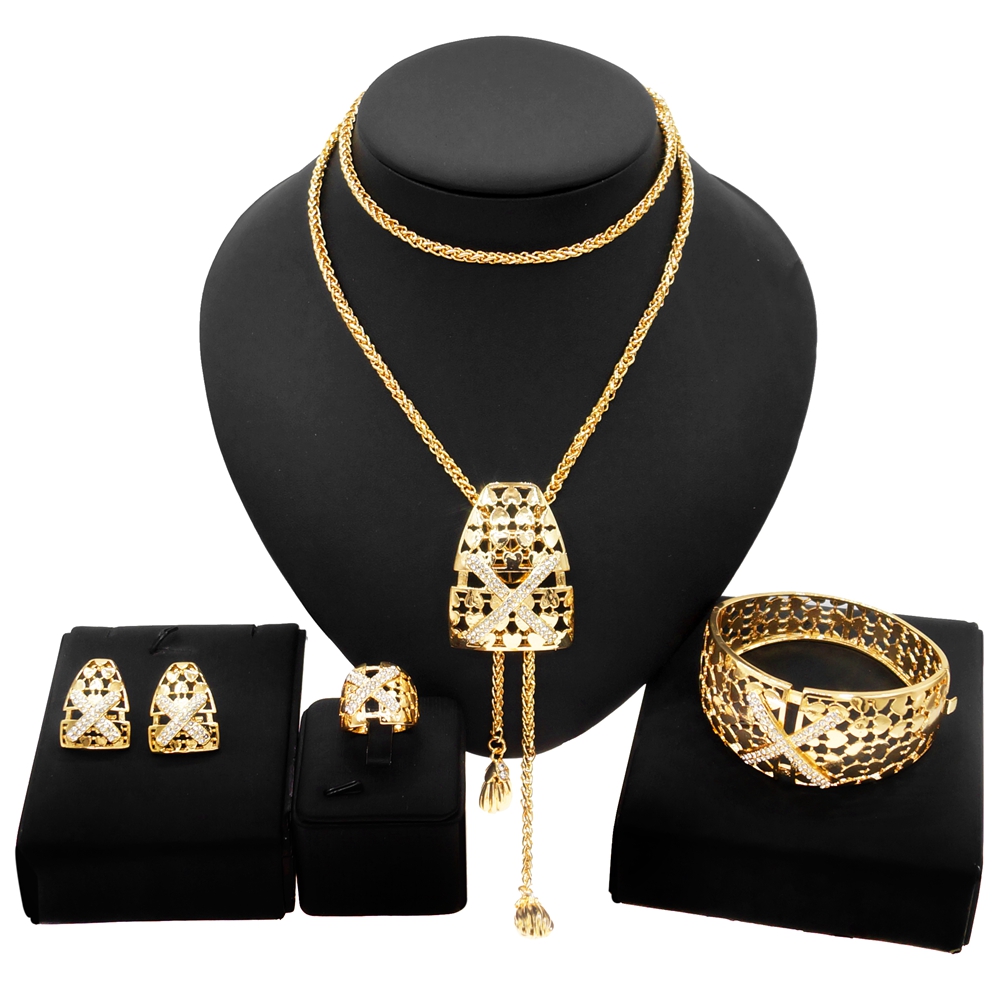 Yulaili Classic Fashion Earrings Jewellery Set Hollow Design and Arabian noble Luxury Wedding Bride Bridesmaid Jewelry Sets Wholesale, Golden
Yulaili Classic Fashion Earrings Jewellery Set Hollow Design and Arabian noble Luxury Wedding Bride Bridesmaid Jewelry Sets Wholesale, Golden