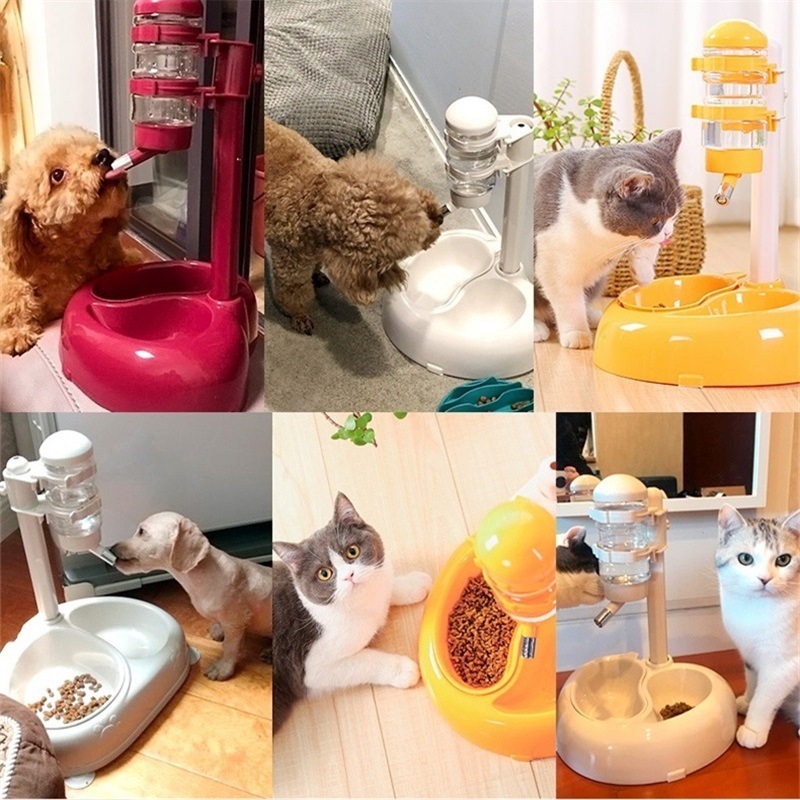 Dog Can Lift Water Cup Hanging Type Non-wet Mouth Automatic Drinking Water Feeder Pet Vertical Cat Drinking Fountain Mobile