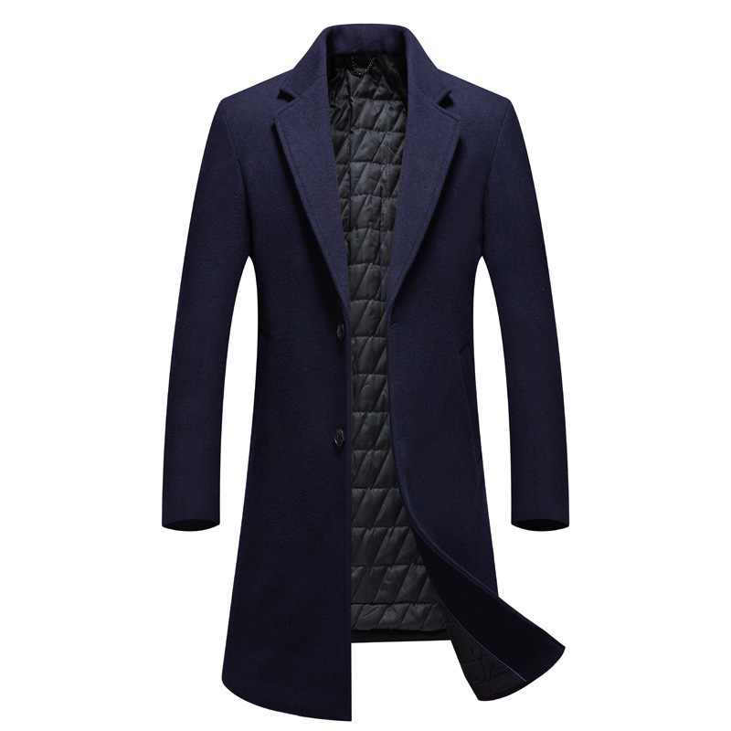 BOLUBAO Men Winter Wool Coat Men's Winter Casual Solid Color Slim Fit Wool Blends Woolen Pea Coat Male Trench Coat Overcoat 210518