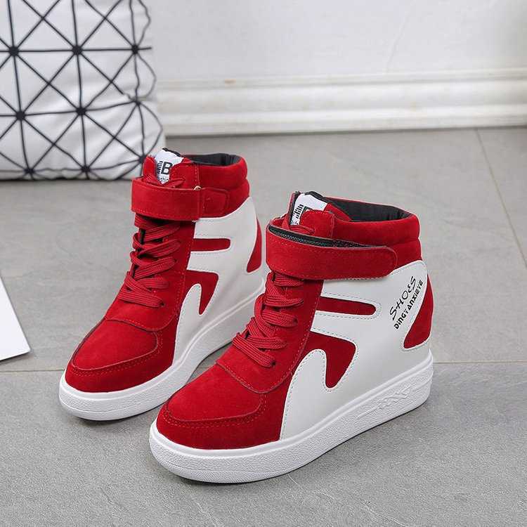 Red Sneakers Women 2021 High Top Platform Sneakers Women Casual Wedges Shoes Womens Shoes Black Platform Vulcanize Shoes Women Y0907