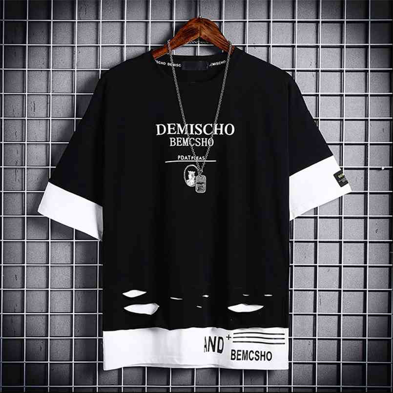 Men's Short Sleeve T-shirt Slim Fit Hole Men Hip Hop Streetwear O Neck Fitness Tee Shirt Homme 210707, 21
Men's Short Sleeve T-shirt Slim Fit Hole Men Hip Hop Streetwear O Neck Fitness Tee Shirt Homme 210707, 21