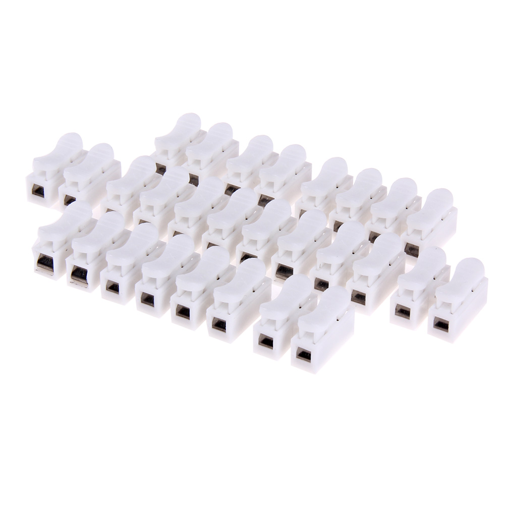 50Pcs CH-2 CH-3 Spring Wire Quick Connector Lighting Accessories 2P 3P Electrical Crimp Terminals Block Splice Cable Clamp Easy Fit Led Strip free shi