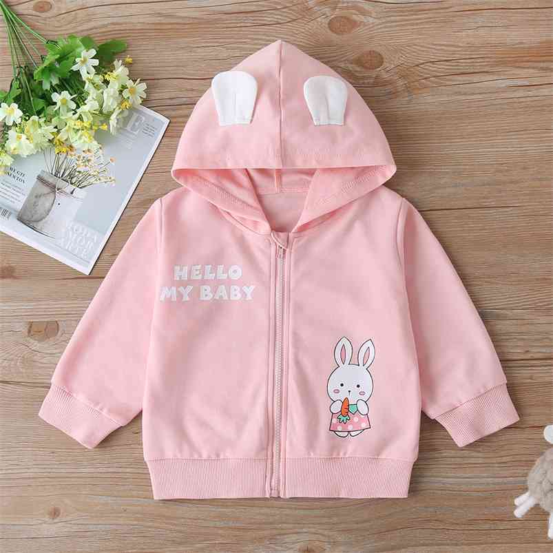 Winter Children Casual Cotton Long Sleeve Zipper Print Rabbit Letter Hooded Pink Hoodies Baby Girls T-shirt 2-6T 210629
Winter Children Casual Cotton Long Sleeve Zipper Print Rabbit Letter Hooded Pink Hoodies Baby Girls T-shirt 2-6T 210629