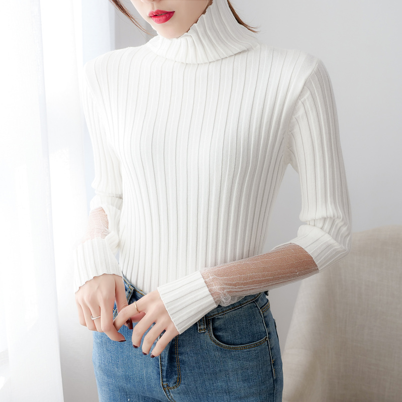 Autumn Winter Pullover Turtleneck Long Sleeve Knitted Casual Women Sweater Slim Jumper Warm Pull Femme 11590 210415