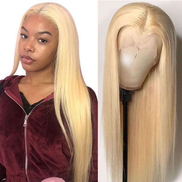 Wholesale 613 blonde color brazilian Lace Front Wigs with Baby Hair Straight Glueless synthetic Lace Wigs with Pre Plucked For Women