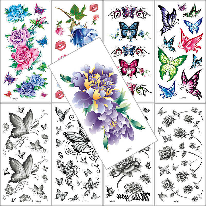 Fake Tattoo Sticker Flower Rose Waterproof Temporary Butterfly Black Tatoo Watercolor Body Art Arm For Women Girl Tattoos Paper
Fake Tattoo Sticker Flower Rose Waterproof Temporary Butterfly Black Tatoo Watercolor Body Art Arm For Women Girl Tattoos Paper