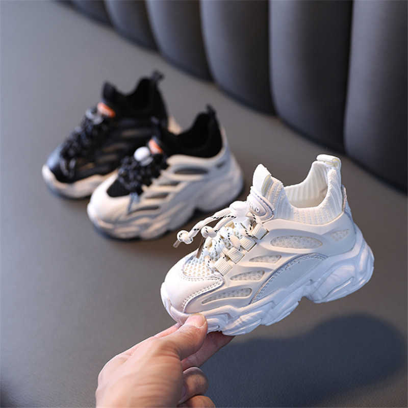 2021 New Kids Shoes Mesh Breathable Toddler Boys Girls Sport Shoes Outdoor Tennis Slip-on Fashion Children Sneakers 21-30 Y0809