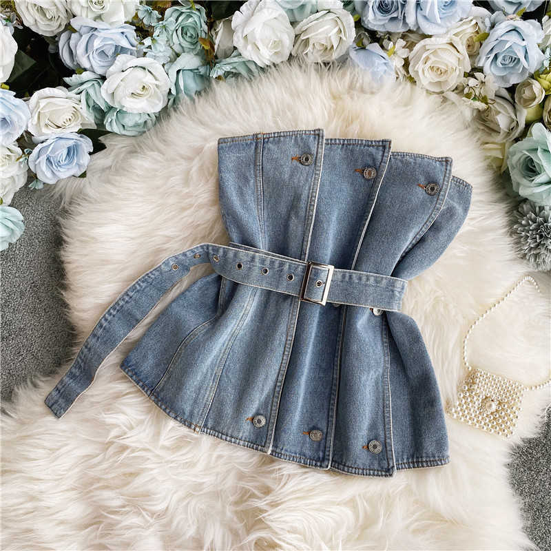 Sexy Irregular Women Tank Top Strapless Sleeveless High Waist With Sashes Vest For Female Fashion Clothes 210601, Sky blue
Sexy Irregular Women Tank Top Strapless Sleeveless High Waist With Sashes Vest For Female Fashion Clothes 210601, Sky blue