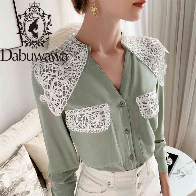 Dabuwawa Autumn Appliques Pocket Blouse Women Long Sleeve V-Neck Button Front Workwear Shirts Tops Office Lady DT1DST002 210520, Green
Dabuwawa Autumn Appliques Pocket Blouse Women Long Sleeve V-Neck Button Front Workwear Shirts Tops Office Lady DT1DST002 210520, Green