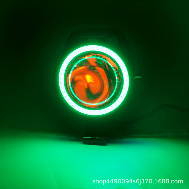 Motorcycle LED Headlight Driving Moto Spotlight w/ Switch MINI U7 Fog Spot Head Light Angel Eye Devil Eye Decorative Lamp