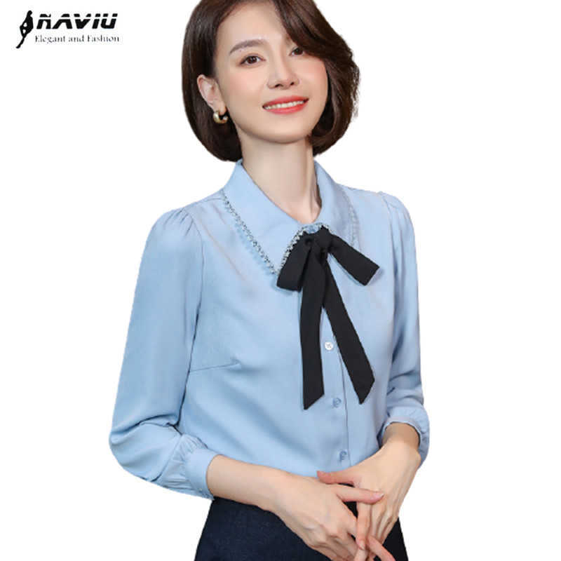 Light Blue Chiffon Shirt Women Bow Design Fashion Spring Temperament Long Sleeve Blouses Office Ladies Casual Work Tops 210604
Light Blue Chiffon Shirt Women Bow Design Fashion Spring Temperament Long Sleeve Blouses Office Ladies Casual Work Tops 210604