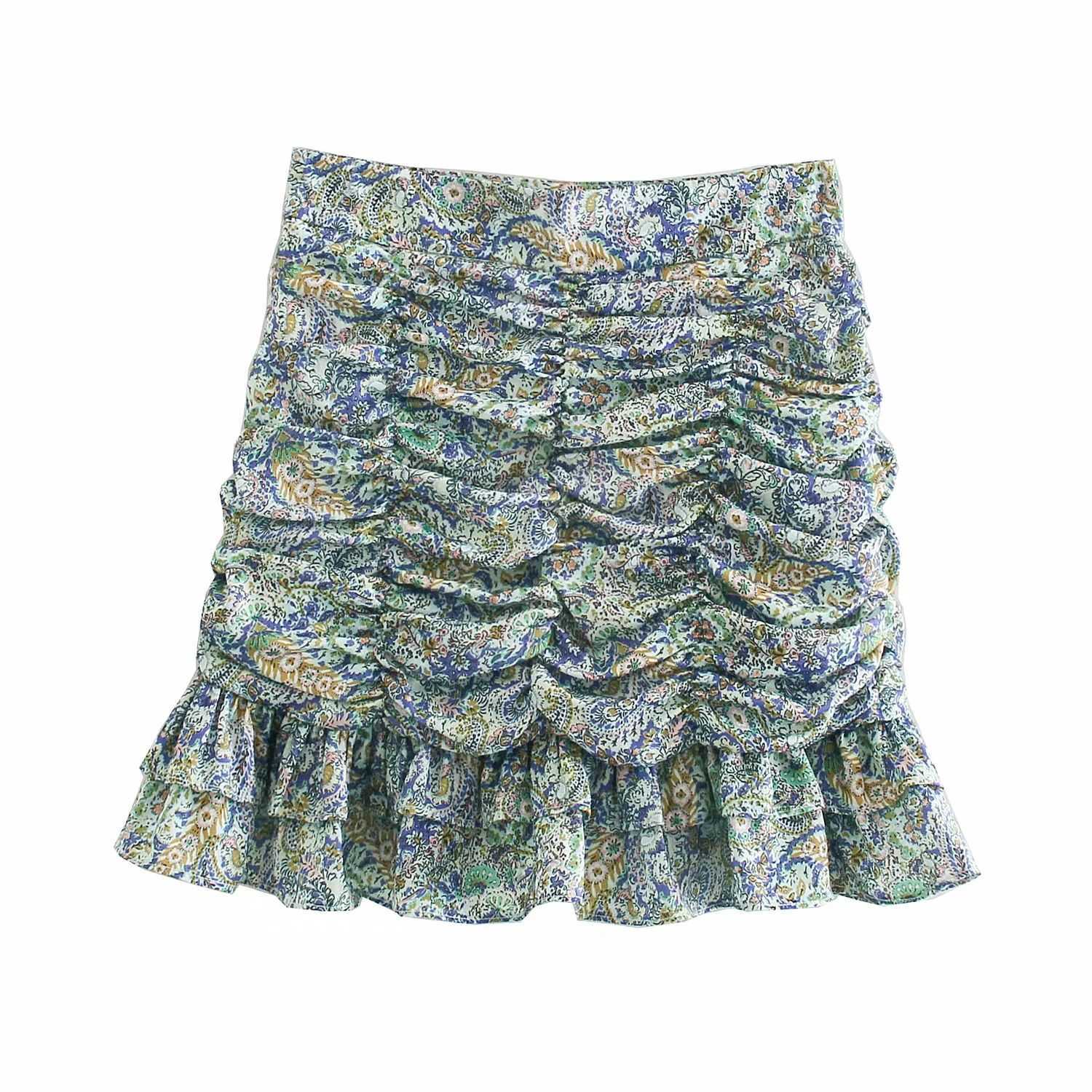 Women Skirt Printed Draped High-waisted Mini Skirt Ruffled Hem zip closure Casual Chic Lady Woman skirts 210709, Green
Women Skirt Printed Draped High-waisted Mini Skirt Ruffled Hem zip closure Casual Chic Lady Woman skirts 210709, Green
