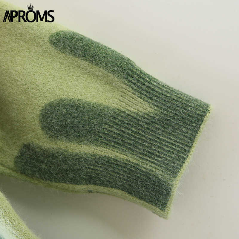 Aproms Multi Striped Knitted Soft Sweater Autumn Winter Long Jumpers Oversized Pullovers Streetwear Loose Outerwear 210908