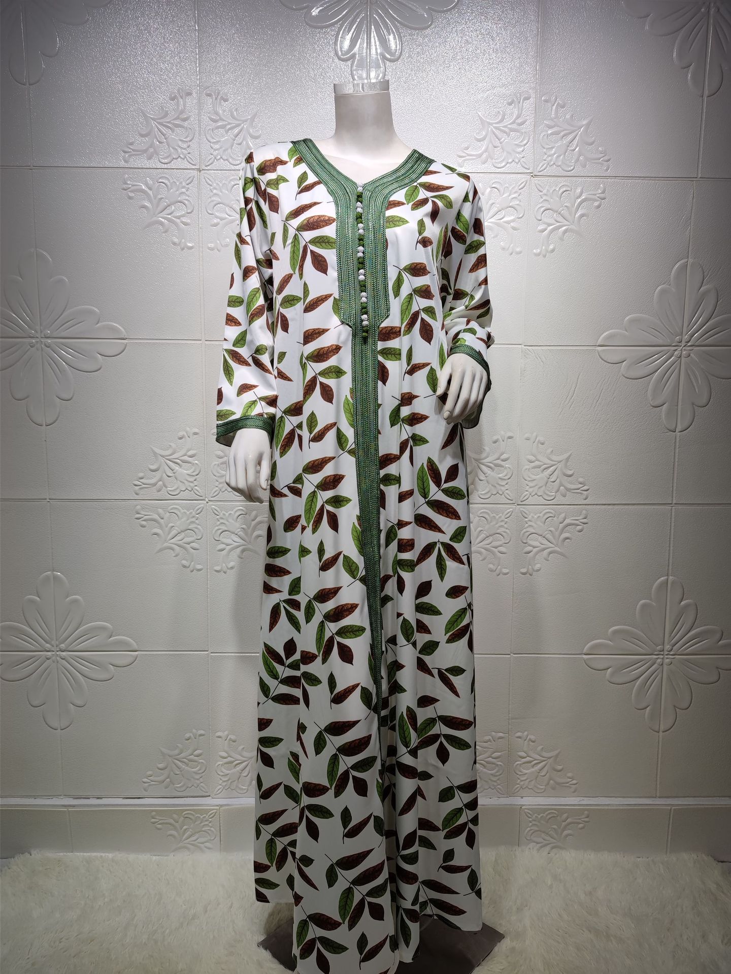 Ramadan Muslim Dress Turkey India Muslim Abaya Women Pakistan Long Robe Ribbon Leaves Print Dubai Islamic Eid Moroccan Kaftan
Ramadan Muslim Dress Turkey India Muslim Abaya Women Pakistan Long Robe Ribbon Leaves Print Dubai Islamic Eid Moroccan Kaftan