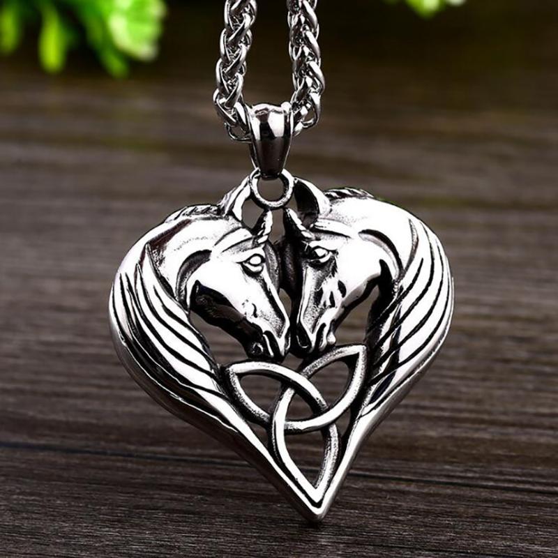 Stainless Steel Punk Rock Vintage Double Lover Horse Viking Rune Pendant Necklace With 60cm Chain Jewelry Gift For Him Chains, Silver
Stainless Steel Punk Rock Vintage Double Lover Horse Viking Rune Pendant Necklace With 60cm Chain Jewelry Gift For Him Chains, Silver