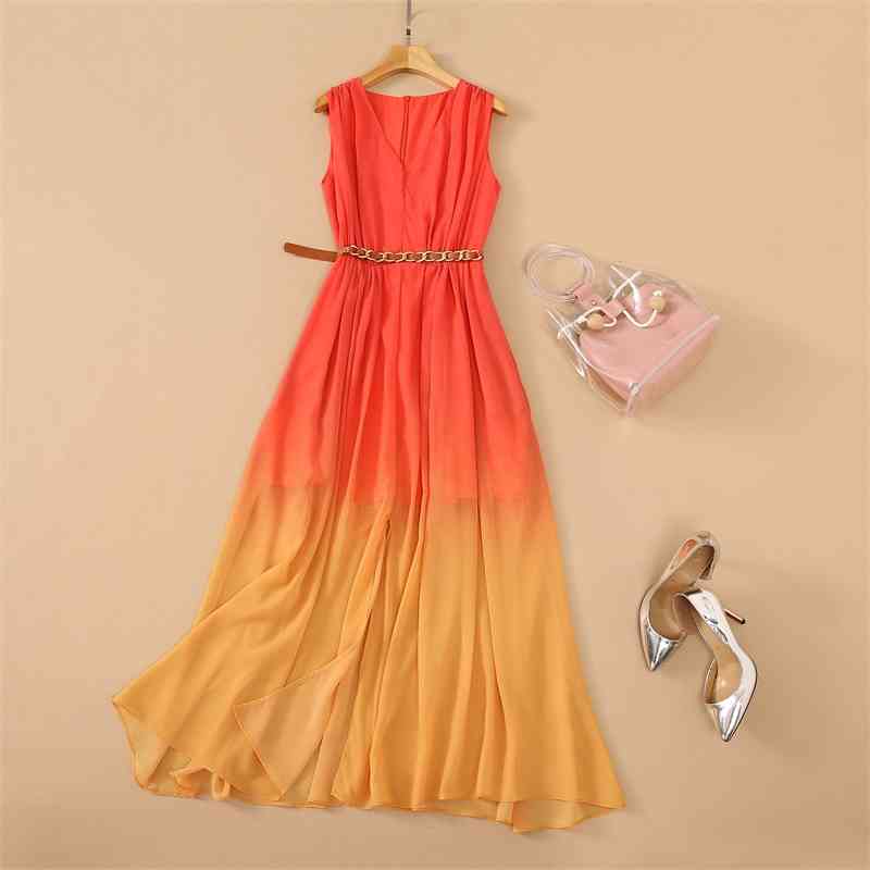 Truevoker Women Runway Trends V-neck Gradient Color Belted Maxi Long Prom Dress Mujer Vestido Fashion Robe 210602, Clear
Truevoker Women Runway Trends V-neck Gradient Color Belted Maxi Long Prom Dress Mujer Vestido Fashion Robe 210602, Clear