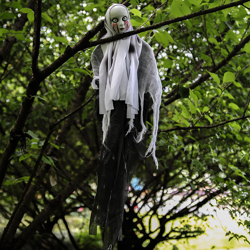 Halloween Hanging Ghost Horror Decoration Props Skull Head Eyes Bleeding Female Ghost Door Curtain Hanging Decor for Home
Halloween Hanging Ghost Horror Decoration Props Skull Head Eyes Bleeding Female Ghost Door Curtain Hanging Decor for Home