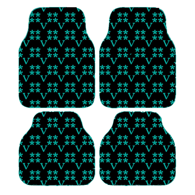 Leisure Car Mat Carpets 4 Piece Set Letter Pattern Printed Auto Floor Mats Non Slip Universal Protector Cars Rugs Carpet Decoration