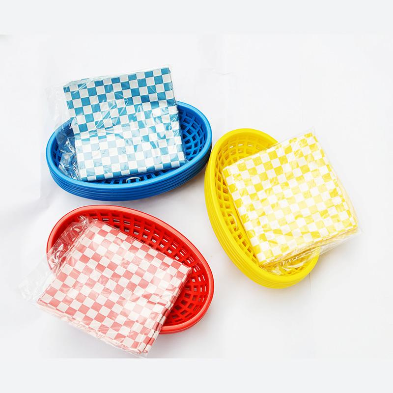 Dishes & Plates 6pcs Plastic 24pcs Checkered Wax Paper For French Fries Hamburger Fast Basket Wrap Package Liners Restaurant 
Dishes & Plates 6pcs Plastic 24pcs Checkered Wax Paper For French Fries Hamburger Fast Basket Wrap Package Liners Restaurant