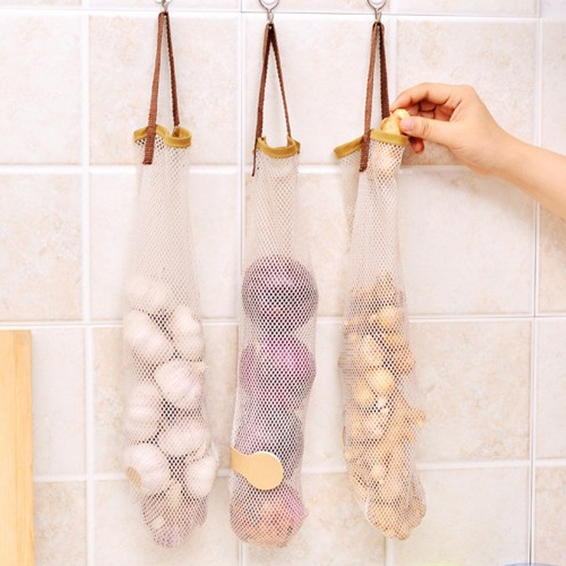 personality storage bag onion frame vegetables potatoes hanging net fruit ginger container garlic empty breathable mesh bag