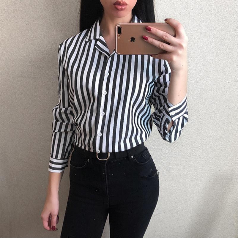 women shirt spring v neck long sleeve work shirts blouse striped loose femme casual office for business, White
women shirt spring v neck long sleeve work shirts blouse striped loose femme casual office for business, White