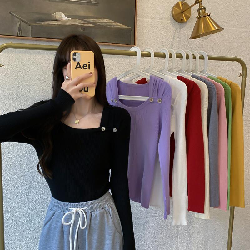 Sweet Fashion Slim Square Neck Top Sexy Bottoming Shirt Women Long Sleeved Knitted Sweater Women's Sweaters, Green
Sweet Fashion Slim Square Neck Top Sexy Bottoming Shirt Women Long Sleeved Knitted Sweater Women's Sweaters, Green