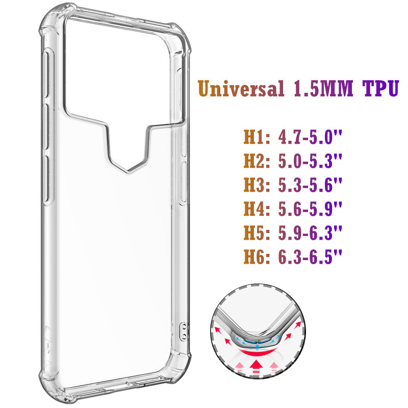 Universal Shock Absorption Cases Airbag Anti-knock Soft TPU Clear Transparent Air Cushion Shockproof Case For iPhone Samsung MOTO Huawei XiaoMi RedMi LG OnePlus, Mix sizes
Universal Shock Absorption Cases Airbag Anti-knock Soft TPU Clear Transparent Air Cushion Shockproof Case For iPhone Samsung MOTO Huawei XiaoMi RedMi LG OnePlus, Mix sizes