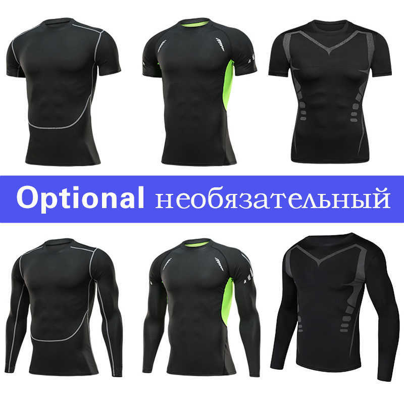 Men's Gym Training Fiess Sportswear Athletic Physical Workout Clothes Suits Running Jogging Sports Clothing Tracksuit Dry Fit Q1901