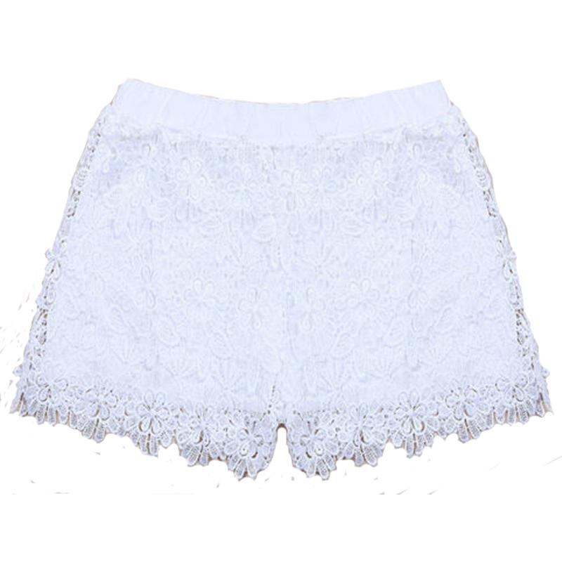 Summer Womens Sweet Cute Crochet Tiered Lace Shorts Skorts Short Pants Women's