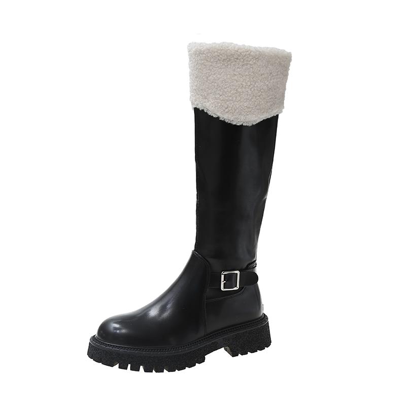 Boots C95 Women's Fashion Comfortable Mouth Decoration PU High Tube Back Zipper Wear Resistant Flat Bottom, Black
Boots C95 Women's Fashion Comfortable Mouth Decoration PU High Tube Back Zipper Wear Resistant Flat Bottom, Black