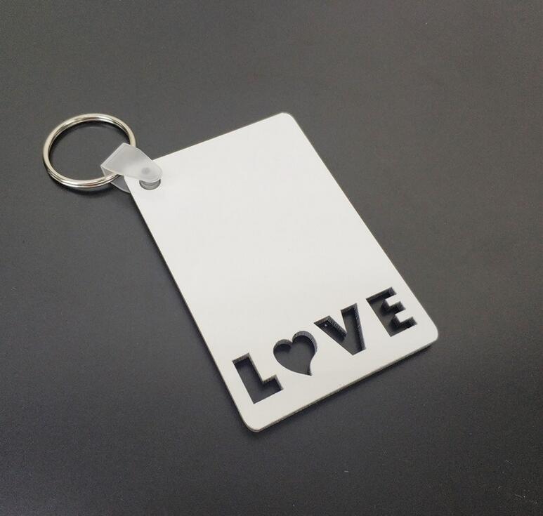 Sublimation Keychain LOVE GRAD DAD MOM SENIOR Key Chain Creative DIY Gift Blank MDF Keyrings 20pcs