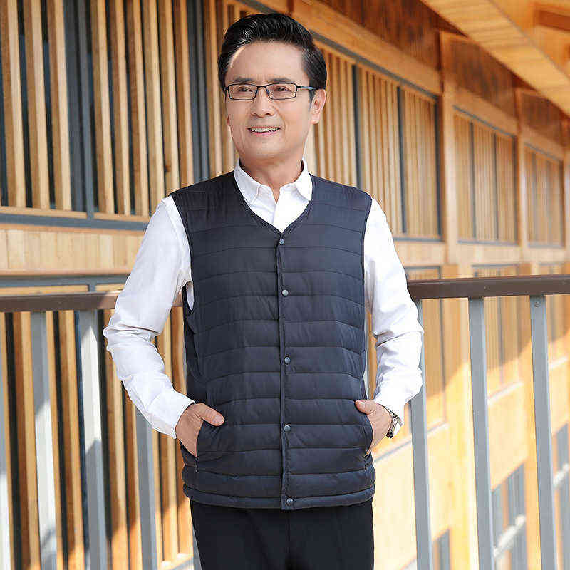 Spring autumn Men's Waistcoat Ultra Light Cotton Vest Men Without Collar Waterproof Sleeveless Warm Male Slim Clothes,B1992 211111