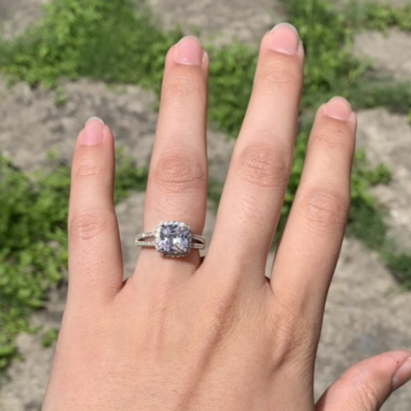 Vecalon Original Fashion Jewelry 100% Sterling Sier Wedding Rings for women With 8mm CZ Dia Engagement Ring Wholesale