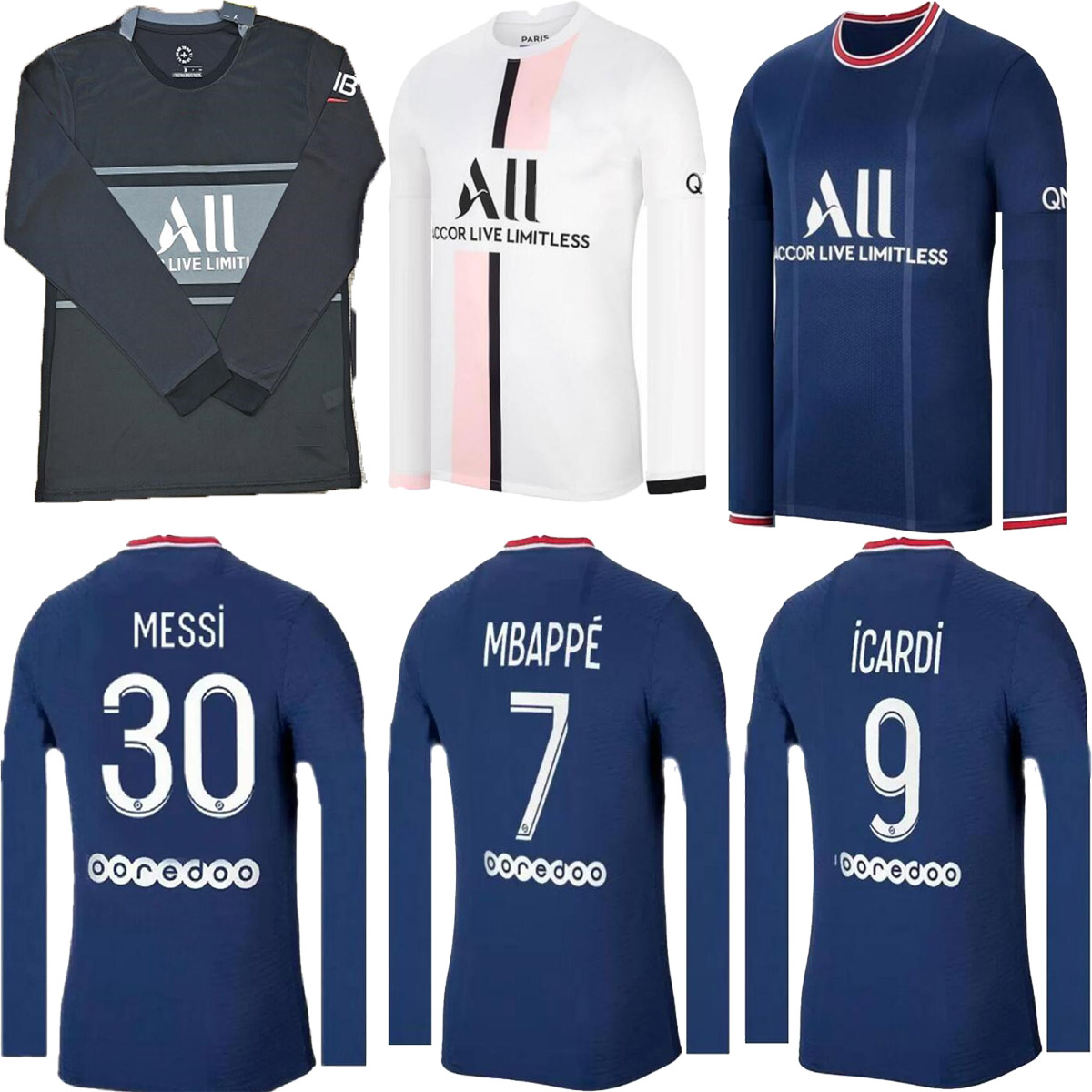 Long sleeve MESSI MBAPPE jerseys HAKIMI SERGIO RAMOS 21 22 Maillots de football 2021 2022 MARQUINHOS VERRATTI shirts uniforms enfants maillot foot third 3rd, Beige
Long sleeve MESSI MBAPPE jerseys HAKIMI SERGIO RAMOS 21 22 Maillots de football 2021 2022 MARQUINHOS VERRATTI shirts uniforms enfants maillot foot third 3rd, Beige