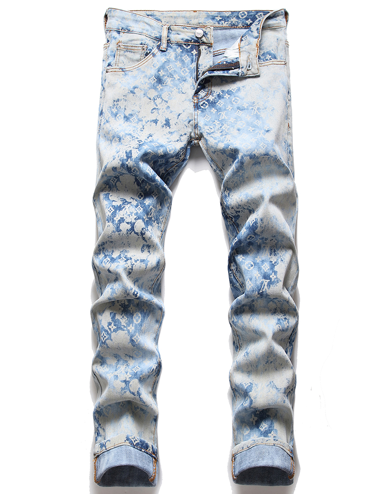 Autumn Indigo Blue Men's Slim Print Jeans Pantalons pour hommes Micro-elastic Trendy Denim Pants Vaqueros de los hombres, 3082
Autumn Indigo Blue Men's Slim Print Jeans Pantalons pour hommes Micro-elastic Trendy Denim Pants Vaqueros de los hombres, 3082