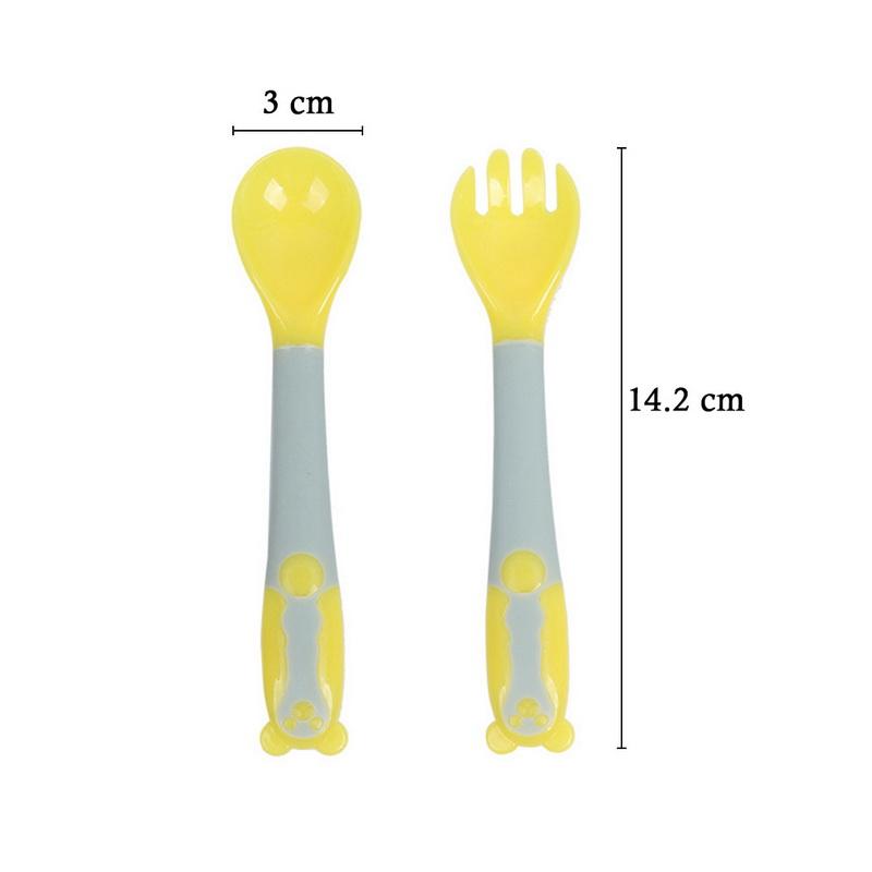 Dinnerware Sets Silicone Spoon For Baby Utensils Set Auxiliary Toddler Learn To Eat Training Bendable Soft Fork Infant Children Tablewa Free shipping