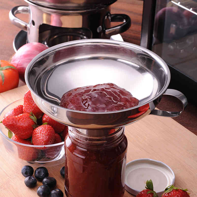 Canning Funnel Stainless Steel Wide Mouth Canning Funnel Hopper Filter Leak Wide-Mouth Can For Oil Wine Kitchen Cooking Tools