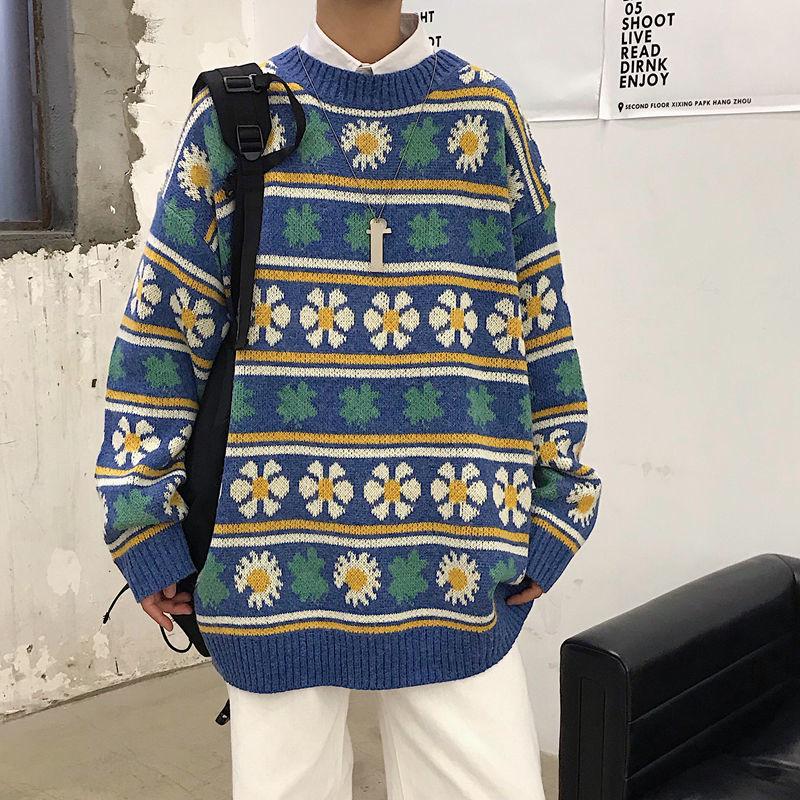 Men's Sweaters Autumn Winter Flower Sweater Men Warm Fashion Printing Knit Pullover Loose Casual Couple Long-sleeved Mens Jumper -XL, Green
Men's Sweaters Autumn Winter Flower Sweater Men Warm Fashion Printing Knit Pullover Loose Casual Couple Long-sleeved Mens Jumper -XL, Green