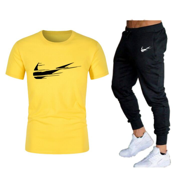 Men Casual Set Tracksuit 2 PCS Sweat Suit Short Sleeve Brand Printing black T-shirt Shorts Sets Male Sportswear Summer Sport S-2XL
Men Casual Set Tracksuit 2 PCS Sweat Suit Short Sleeve Brand Printing black T-shirt Shorts Sets Male Sportswear Summer Sport S-2XL