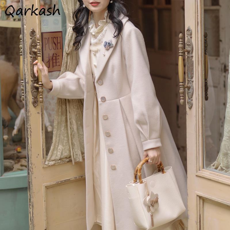 Women' Wool & Blends A-line Coat Women Sweet Simple Single Breasted Cute Japan Style Warm Preppy Outwear Winter Mujer College Vintage, Creamy white-thick
Women' Wool & Blends A-line Coat Women Sweet Simple Single Breasted Cute Japan Style Warm Preppy Outwear Winter Mujer College Vintage, Creamy white-thick