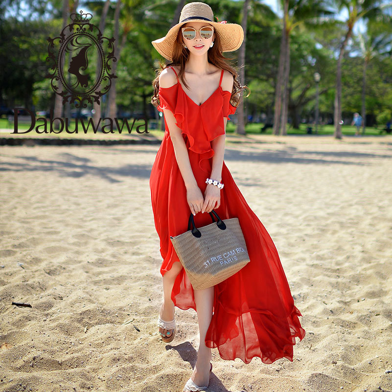 Dabuwawa Summer Red Sexy Off Shoulder Beach Maxi Dress for Girls Lady Woman Holiday Chiffon Long Dress DO1BDR054 210520
Dabuwawa Summer Red Sexy Off Shoulder Beach Maxi Dress for Girls Lady Woman Holiday Chiffon Long Dress DO1BDR054 210520