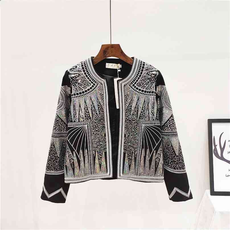 Spring Summer Woman Sequins Jacket Round Neck Long Sleeve Chic Fashion Coat Bling Embroidery Street Boho Vintage Lady 210603, Black
Spring Summer Woman Sequins Jacket Round Neck Long Sleeve Chic Fashion Coat Bling Embroidery Street Boho Vintage Lady 210603, Black