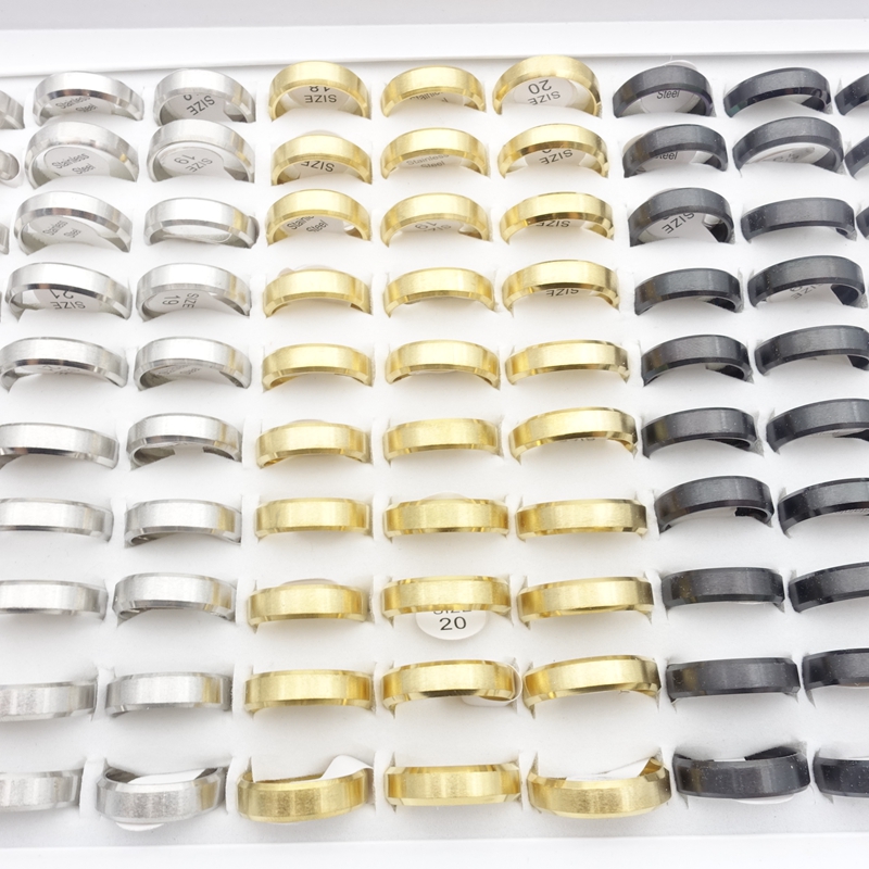 Wholesale 50PCs/Lot Stainless Steel Band Rings For Men Women 6mm Silver Gold Black Plated Fashion Jewelry Party Gift Engagement Wedding Bands
Wholesale 50PCs/Lot Stainless Steel Band Rings For Men Women 6mm Silver Gold Black Plated Fashion Jewelry Party Gift Engagement Wedding Bands