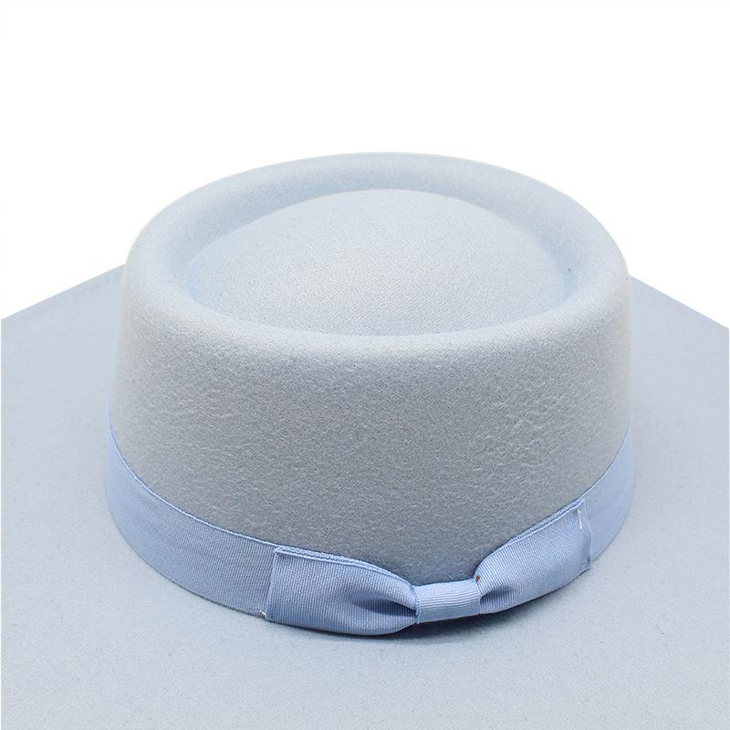 Stingy Brim Hats Autumn Winter Women Panama Felt Hat Fedoras Wide Bow For Female British Style Vintage Lady Flat Cap