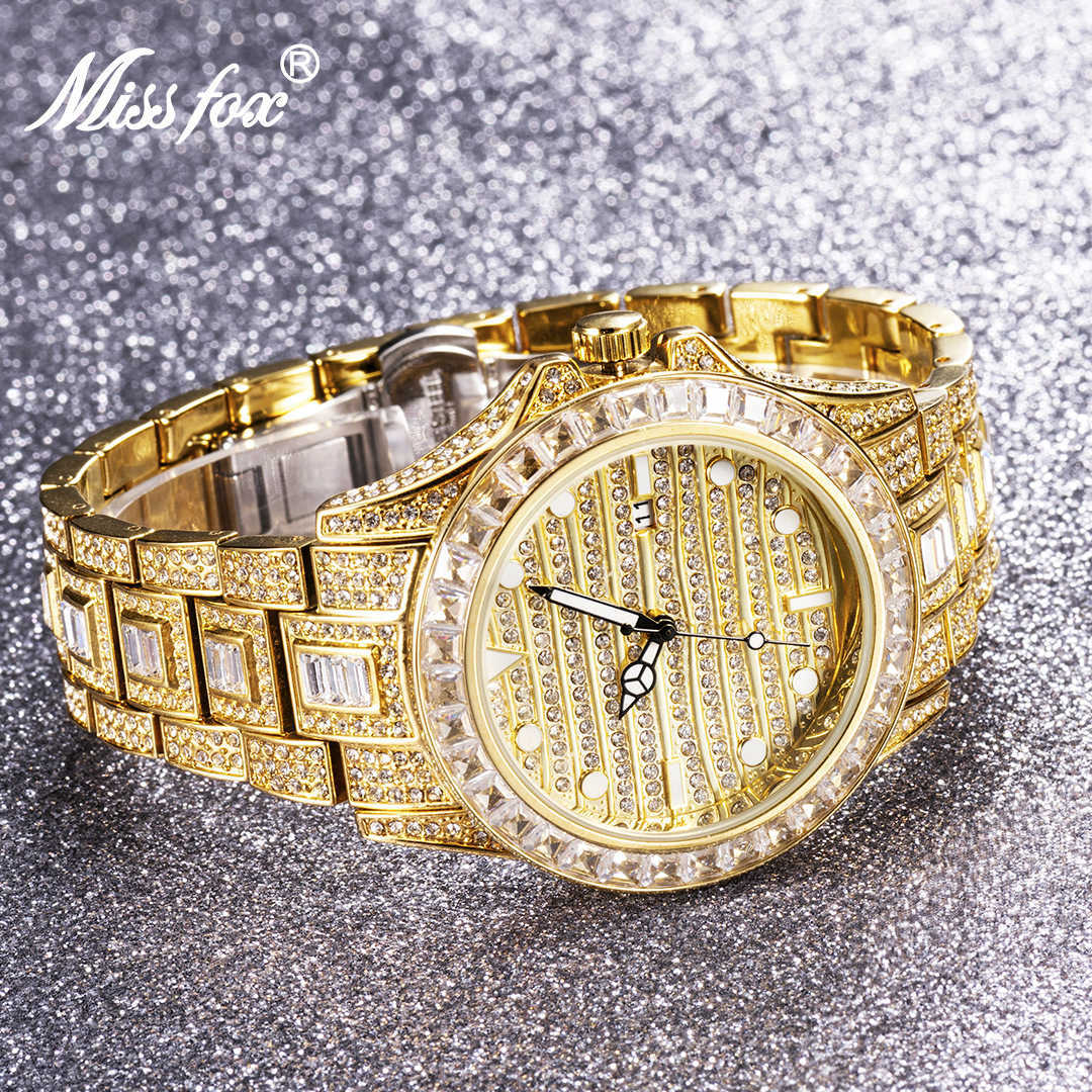 Missfox watch men's steel band fashion trend luminous full diamond waterproof quartz watch men, Silver
Missfox watch men's steel band fashion trend luminous full diamond waterproof quartz watch men, Silver