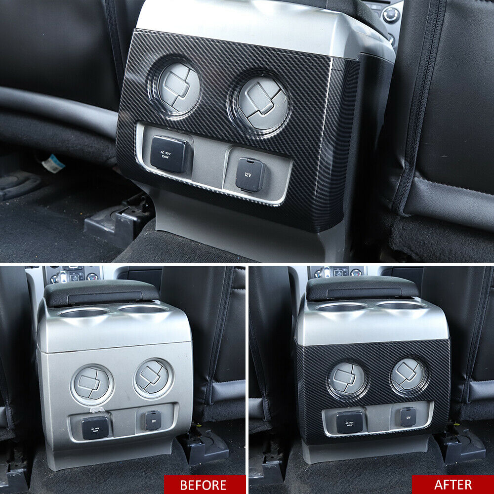 Carbon Fiber Rear Air Conditioner Vent Outlet Cover Trim For Ford F150 Raptor 09-14 Interior Accessories
