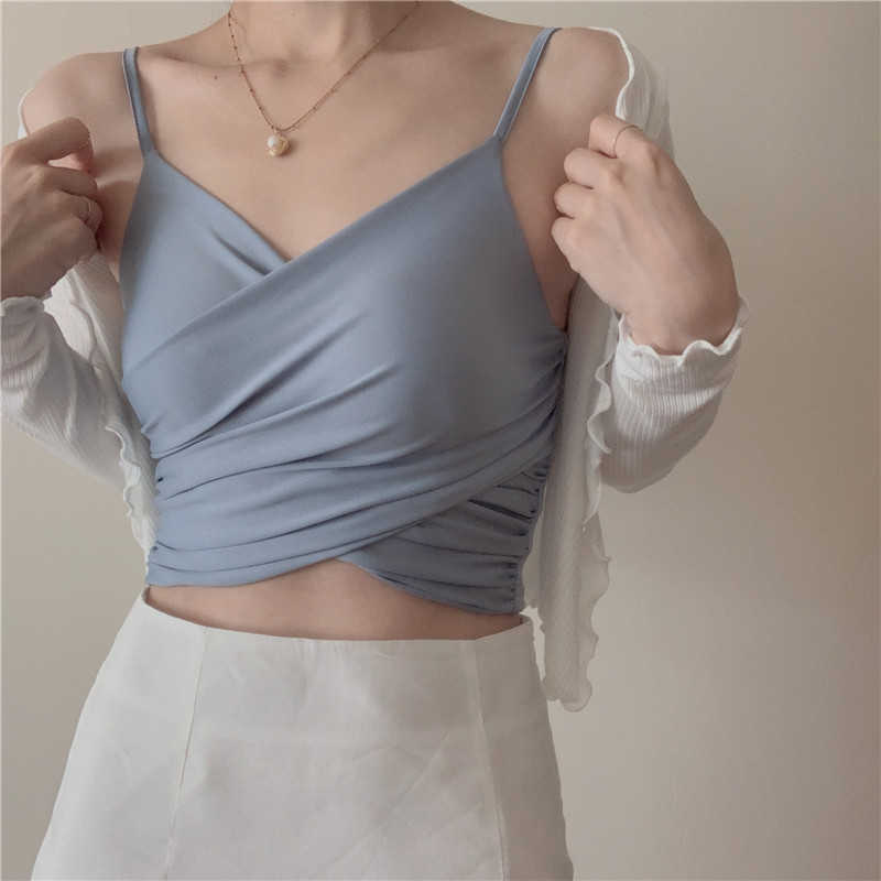 WOMENGAGA spring summer tops fashion thin comfortable solid color silk short V-neck tank top korean vest XJR3 210603, Blue
WOMENGAGA spring summer tops fashion thin comfortable solid color silk short V-neck tank top korean vest XJR3 210603, Blue