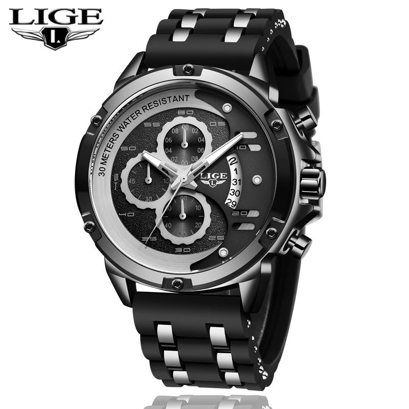 Wristwatches 2021 LIGE Mens Watches Fashion Business Watch Top Waterproof Chronograph Men Quartz Clock Relogio Masculino