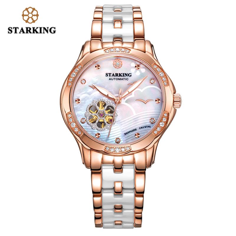Wristwatches STARKING Top Brand Quality Rose Gold Ceramic Watch Women Charming Skeleton Wristwatch Mechanism Ladies Gift Relogio Feminin, Rose gold watch
Wristwatches STARKING Top Brand Quality Rose Gold Ceramic Watch Women Charming Skeleton Wristwatch Mechanism Ladies Gift Relogio Feminin, Rose gold watch
