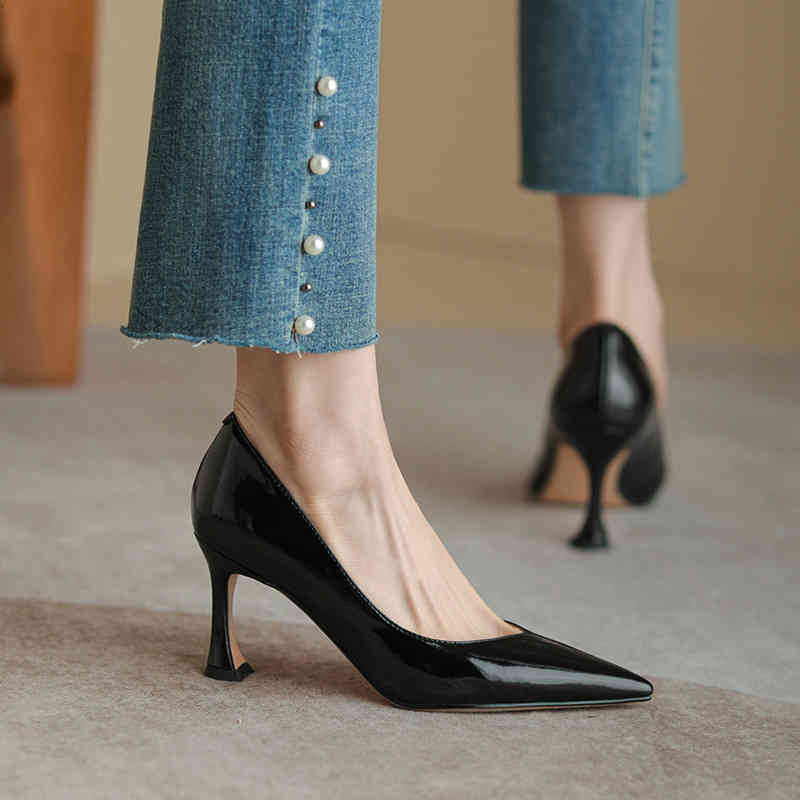 Sandals Spring women's shoes temperament high heels pointed head set foot thin inside and outside full leather shallow mouth R6ZX, Green
Sandals Spring women's shoes temperament high heels pointed head set foot thin inside and outside full leather shallow mouth R6ZX, Green